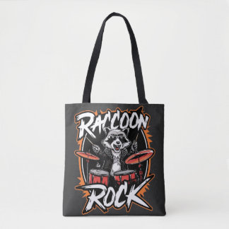 Raccoon Rock Tシャツ – Raccoon Cowboyおもしろいデザイン トートバッグ