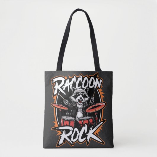 Raccoon Rock Tシャツ – Raccoon Cowboyおもしろいデザイン トートバッグ (正面)