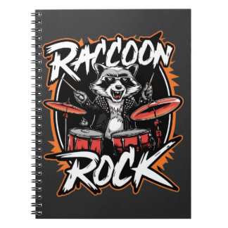 Raccoon Rock Tシャツ – Raccoon Cowboyおもしろいデザイン ノートブック