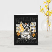 Raccoon Rollin Into 2026 Funny Dumpster Fire 2025  カード (黄色い花)
