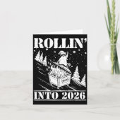 Raccoon Rolling Into 2026 Happy New Year 2026 Funn カード (正面)