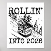 Raccoon Rolling Into 2026 Happy New Year 2026 Funn ポスター (正面)