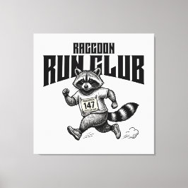 Raccoon Run Club Marathon Retro Trash Panda  キャンバスプリント