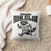 "Raccoon Run Club Marathon Retro Trash Panda Runne クッション (ブランケット)