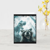 Raccoon Selfie With Tyrannosaurus T Rex Adventure  カード (黄色い花)