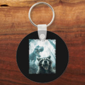 Raccoon Selfie With Tyrannosaurus T Rex Adventure  キーホルダー (正面)