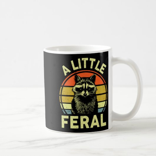 Raccoon-shirt A Little Feral Funny Raccoon Premium コーヒーマグカップ (右)