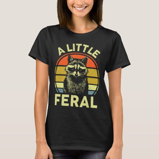 Raccoon-shirt A Little Feral Funny Raccoon Premium Tシャツ (正面)
