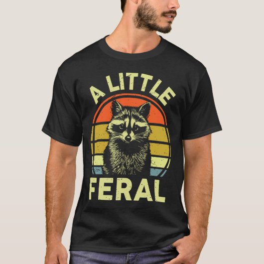 Raccoon-shirt A Little Feral Funny Raccoon Premium Tシャツ (正面)