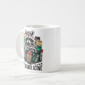 Raccoon Survival Mode Active Mug - Funny Coffee Ad コーヒーマグカップ (正面左)