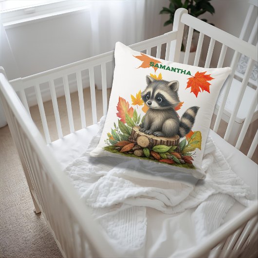  Raccoon Throw Pillow Autumn Raccoon Pillow Cover クッション