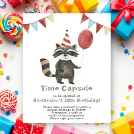 Raccoon Time Capsule 1st birthday ポスター