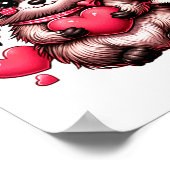 Raccoon Valentine Hearts  ポスター (角)