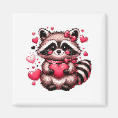 Raccoon Valentine Hearts  マグネット (正面)
