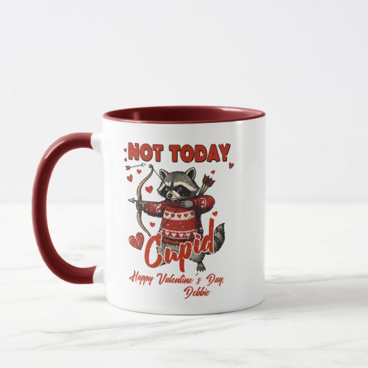 Raccoon Valentine Mug – Not Today Cupid マグカップ (左)