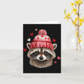 Raccoon Valentines Day Funny Feral Raccoon Love He カード (黄色い花)