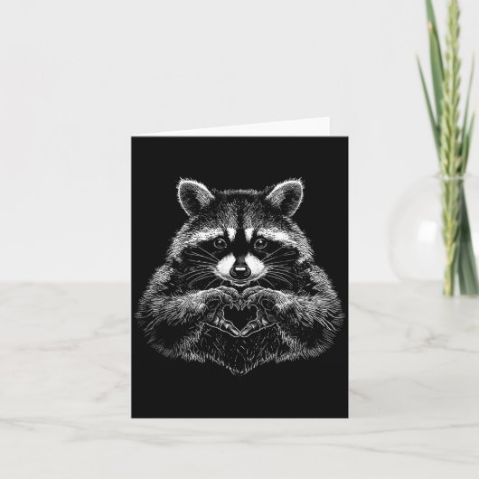 Raccoon Valentines Day Funny Feral Raccoon Love He カード (正面)