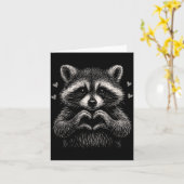 Raccoon Valentines Day Funny Feral Raccoon Love He カード (黄色い花)