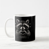 Raccoon Valentines Day Funny Feral Raccoon Love He コーヒーマグカップ (左)