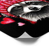 Raccoon Valentines Day Funny Feral Raccoon Love He ポスター (角)