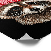 Raccoon Valentines Day Funny Feral Raccoon Love He ポスター (角)