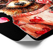 Raccoon Valentines Day Funny Feral Raccoon Love He ポスター (角)