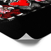 Raccoon Valentines Day Funny Feral Raccoon Love He ポスター (角)