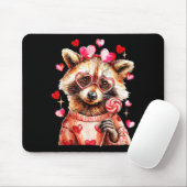 Raccoon Valentines Day Funny Feral Raccoon Love He マウスパッド (マウス)