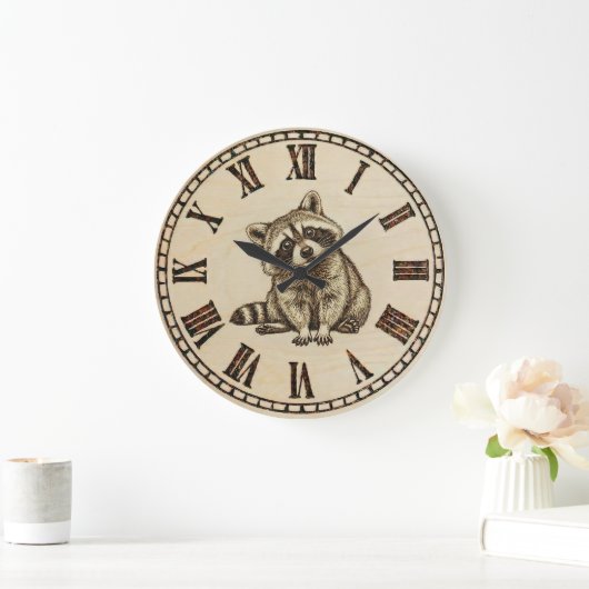 Raccoon Wall Clock ラージ壁時計 (ホーム)