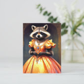 Raccoon Wearing Evening Gown ポストカード (スタンド正面)