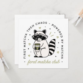 Raccoon with matcha club funny kawaii aesthetic
