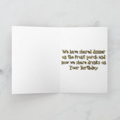 Raccoons and Cats share drinks in the bar birthday カード (内部)