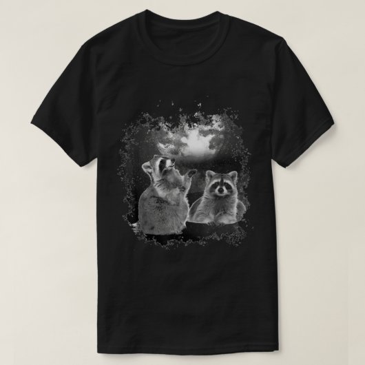 Raccoons Howling At The Moon Shirt Funny Raccoon T Tシャツ (デザイン正面)