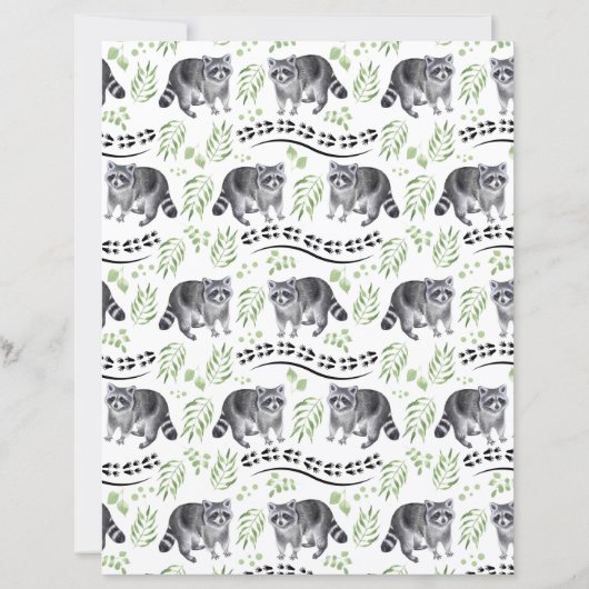 Raccoons Scrapbook Paper (裏面)