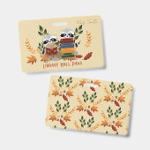Raccoons with Books Library Hall Pass Badge バッジ (Front & Back)