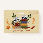 Raccoons with Books Library Hall Pass Badge バッジ (正面)
