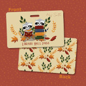 Raccoons with Books Library Hall Pass Badge バッジ