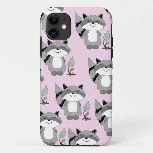 Raccoons Woodland iPhone 5ケースケース（ピンク） Case-Mate iPhoneケース (裏面)