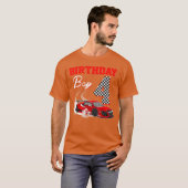 Race 4th Birthday Boy Party Racing 4 year old Tシャツ (正面フル)