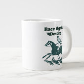 Race Against Destiny – Vintage Equestrian Graphic ジャンボコーヒーマグカップ (正面右)