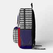 Race Bike Gingham Custom Name Left-Handed School  プリントバックパック (右)