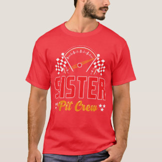 Race Birthday Party Matching Family Sister Pit Cre Tシャツ