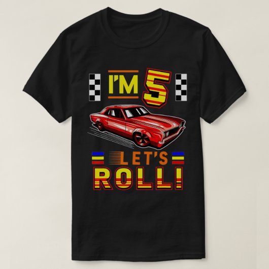 Race Car 5th Birthday Toddler Boy Racing 5 Years O Tシャツ (デザイン正面)