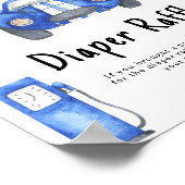 Race car baby shower Diaper Raffle game ポスター (角)