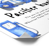 Race car baby shower Pacifier hunt game ポスター (角)