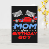 Race Car Bday Party Racing Cute Mom Of The Birthda カード (黄色い花)