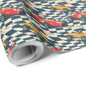 Race Car Birthday Gift Wrap ラッピングペーパー (ロールコーナー)