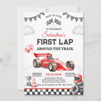 Race Car Birthday Invitation 招待状
