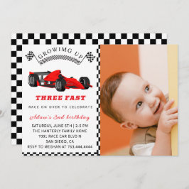 Race Car Birthday Invite – 3rd Birthday Boy 招待状