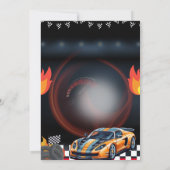Race Car Birthday Party 招待状 (裏面)